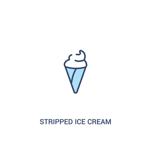 Gestripte Ice Cream Cone concept 2 gekleurd icoon. eenvoudige lijn elem — Stockvector