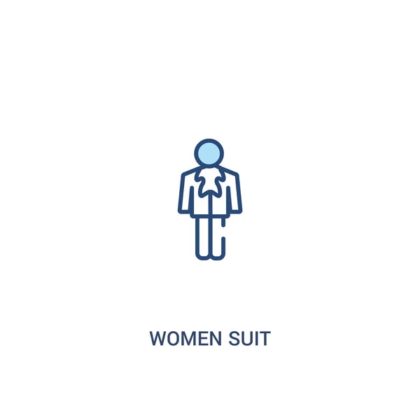 Mulheres terno conceito 2 ícone colorido. elemento de linha simples ilustrat — Vetor de Stock