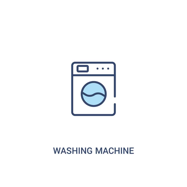 Máquina de lavar roupa conceito de limpeza 2 ícone colorido. linha simples ele — Vetor de Stock