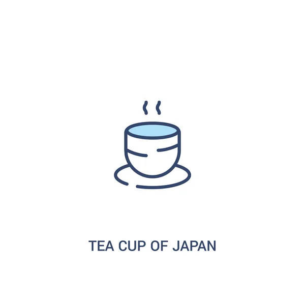 Tasse de thé de concept japon 2 icône de couleur. élément de ligne simple mal — Image vectorielle