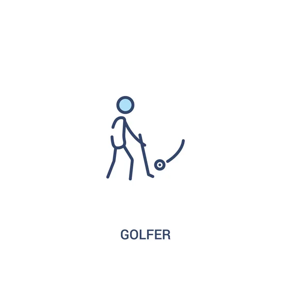 Concepto de golfista 2 icono de color. ilustración simple elemento de línea . — Archivo Imágenes Vectoriales