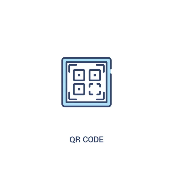 Koncepcja kodu QR 2 kolorowa ikona. Prosta ilustracja elementu linii — Wektor stockowy