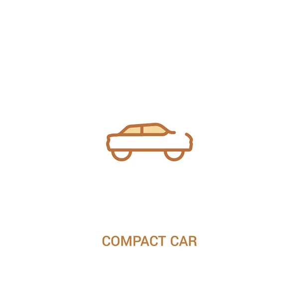 Συμπαγές αυτοκίνητο έννοια 2 έγχρωμο εικονίδιο. απλό στοιχείο γραμμής Illustra — Διανυσματικό Αρχείο