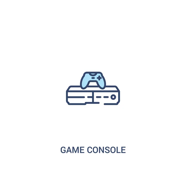 Oyun konsolu kavramı 2 renkli simgesi. basit çizgi elemanı illustr — Stok Vektör