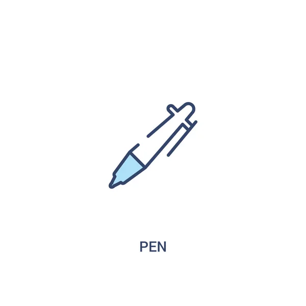 Pen concept 2 gekleurd pictogram. eenvoudige illustratie van het lijn element. Ou — Stockvector