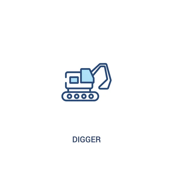 Digger концепция 2 цветной значок. простая иллюстрация элемента строки . — стоковый вектор