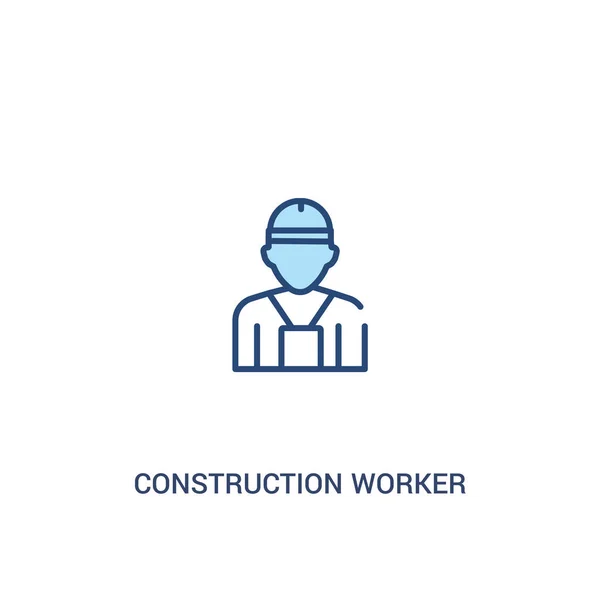 建設労働者の概念2色のアイコン。単純な行要素 — ストックベクタ