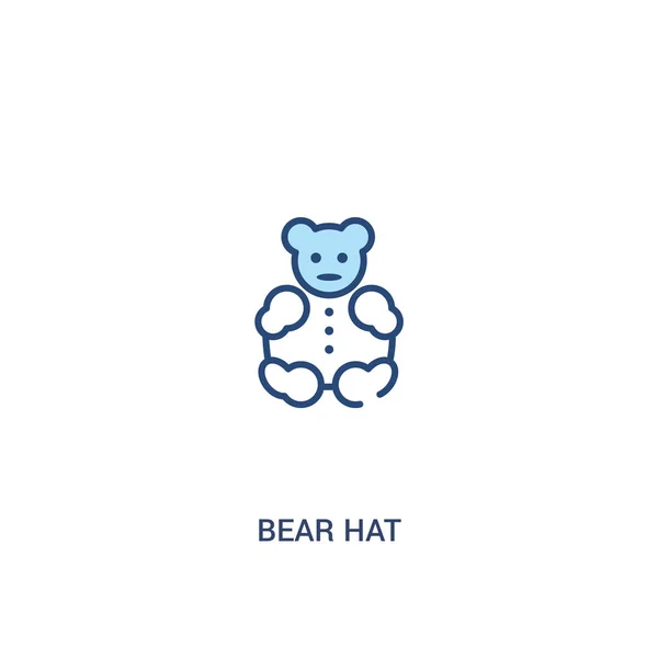 Koncepcja niedźwiedź kapelusz 2 kolorowy ikona. prosty element linii ilustratio — Wektor stockowy