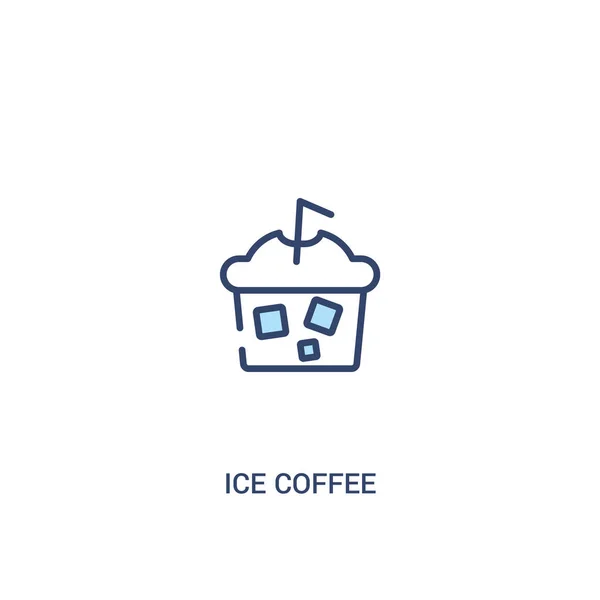 Concepto de café de hielo 2 icono de color. elemento de línea simple illustrat — Vector de stock