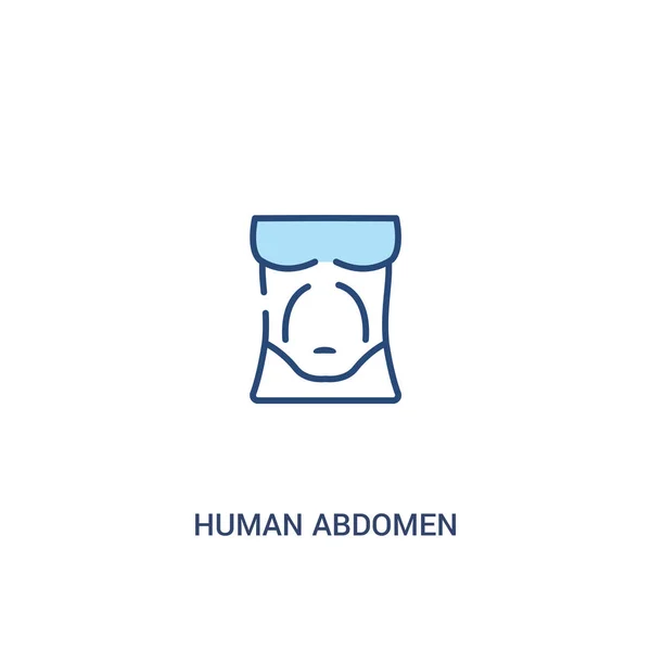 Concetto di addome umano 2 icona colorata. linea semplice elemento illust — Vettoriale Stock