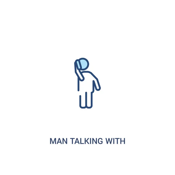 Hombre hablando con el concepto de teléfono 2 icono de color. línea simple eleme — Archivo Imágenes Vectoriales