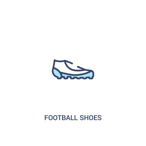 Conceito de sapatos de futebol 2 ícone colorido. elemento de linha simples illus — Vetor de Stock