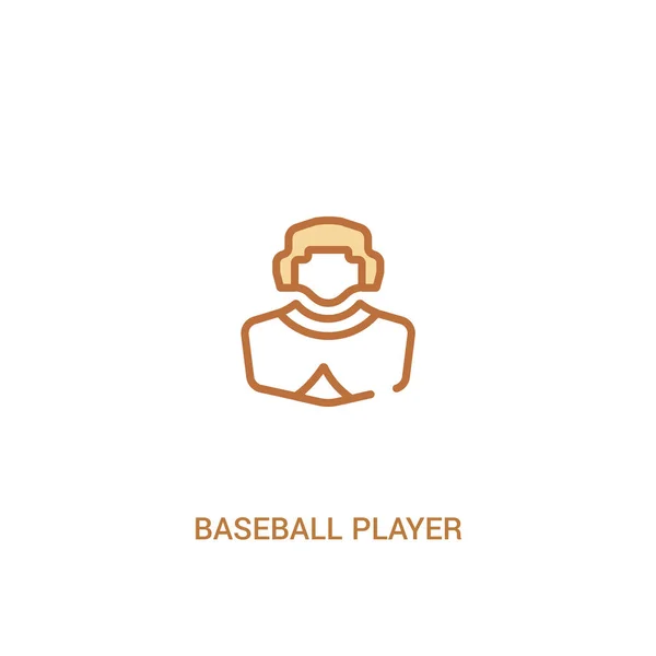 Conceito de jogador de beisebol 2 ícone colorido. elemento de linha simples illu —  Vetores de Stock