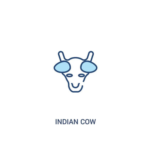 Indische Kuh Konzept 2 farbiges Symbol. einfaches Linienelement veranschaulichen — Stockvektor