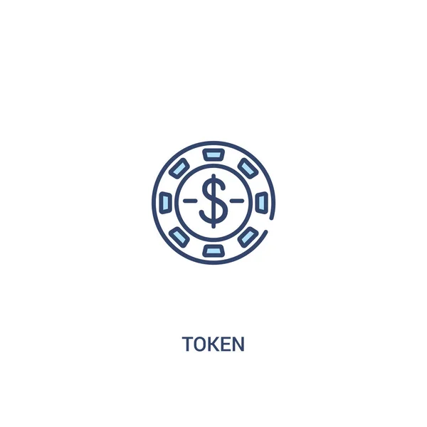 Token concept 2 gekleurd pictogram. eenvoudige illustratie van het lijn element. — Stockvector