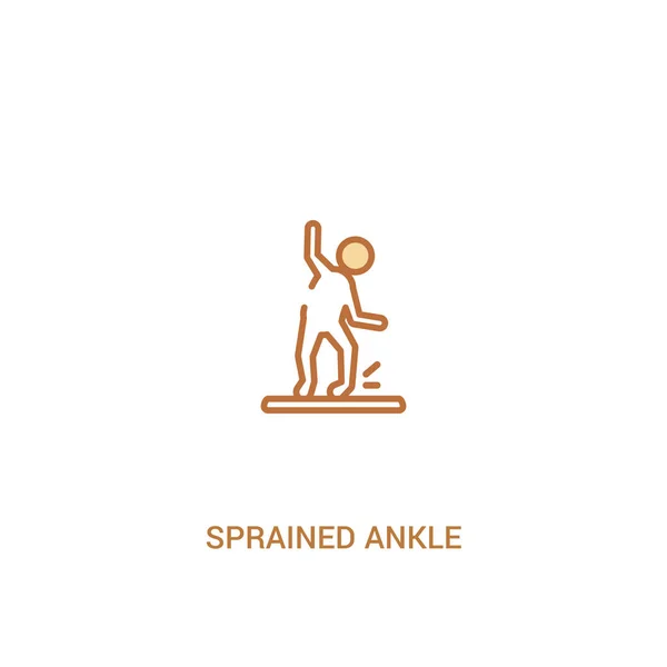 Sprained ankle concept 2 colored icon. simple line element illus — Stock Vector