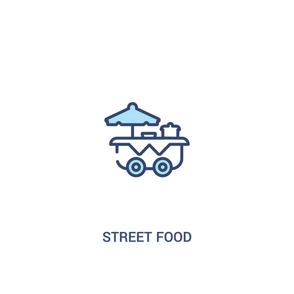 Concepto de comida callejera 2 icono de color. elemento de línea simple illustra — Vector de stock