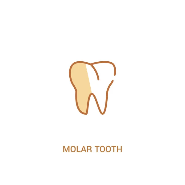 Молярный зуб концепция 2 цветной значок. простая иллюстрация элемента строки — стоковый вектор