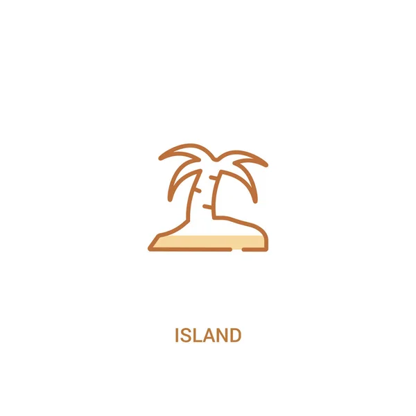 Island concept 2 colored icon. простая иллюстрация элемента строки . — стоковый вектор