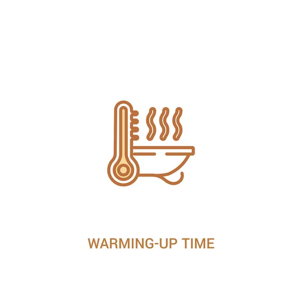 Conceito de tempo de aquecimento 2 ícone colorido. elemento de linha simples illu —  Vetores de Stock