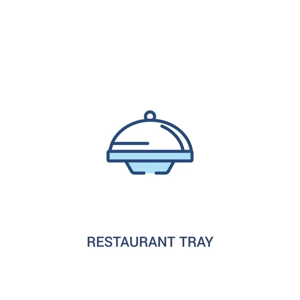 Concepto de bandeja de restaurante 2 icono de color. elemento de línea simple illu — Vector de stock