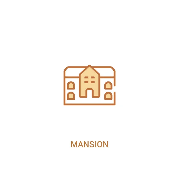 Mansion concept 2 gekleurd icoon. eenvoudige illustratie van het lijn element — Stockvector