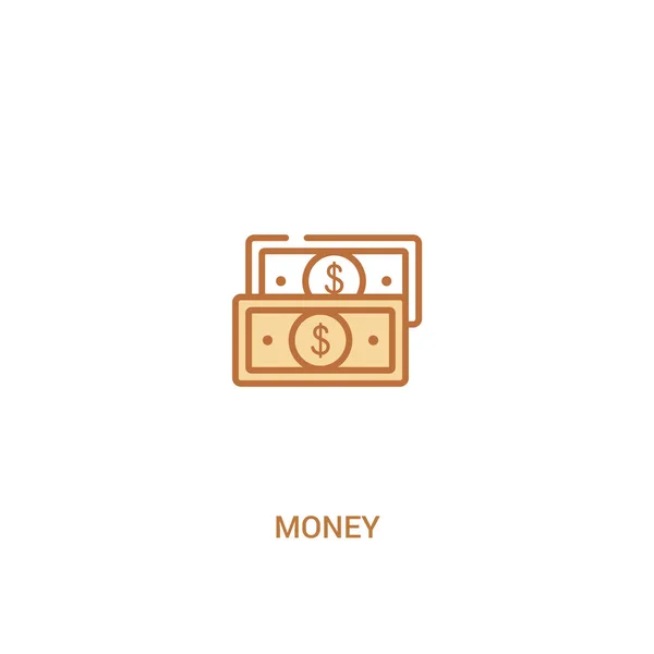 Concept d'argent 2 icône de couleur. illustration simple d'élément de ligne . — Image vectorielle