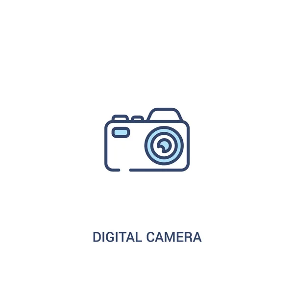 Conceito de câmera digital 2 ícone colorido. elemento de linha simples illus — Vetor de Stock