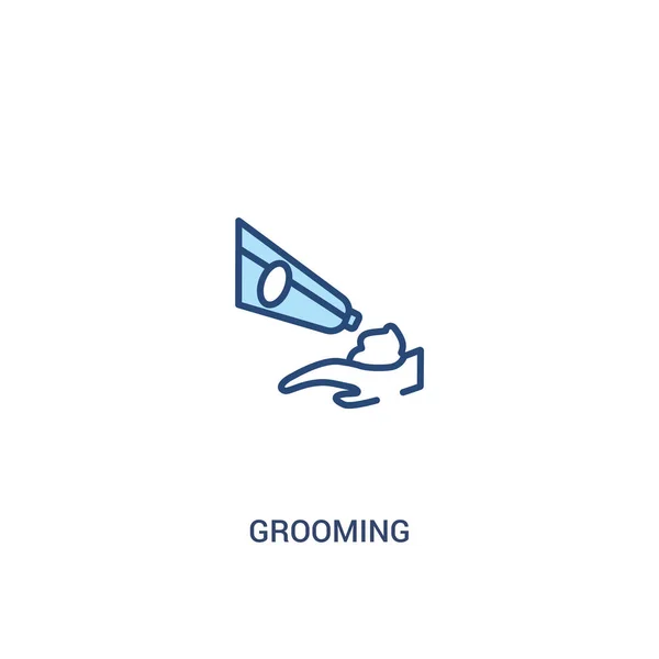 Koncepcja Grooming 2 kolorowa ikona. prosty element linii ilustratio — Wektor stockowy