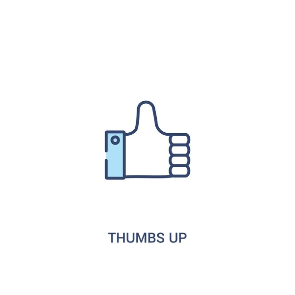 Thumbs up concept 2 colored icon. simple line element illustrati — Stock Vector