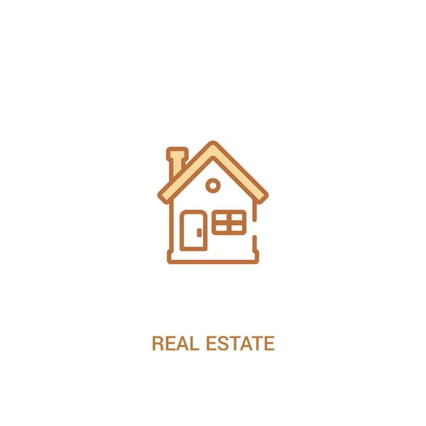 Real Estate Concept 2 färgad ikon. enkelt linjeelement illustra — Stock vektor