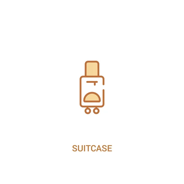 Kofferkonzept 2 farbiges Symbol. einfaches Linienelement illustratio — Stockvektor