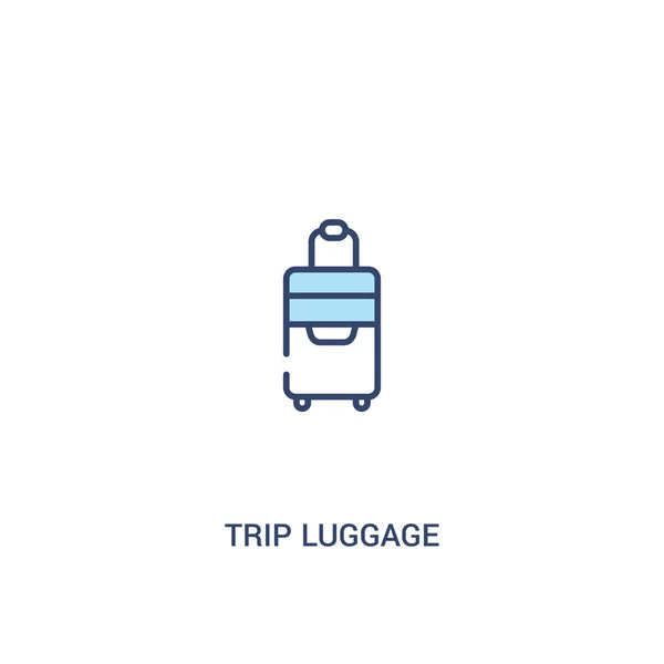 Concept de bagage voyage 2 icône de couleur. élément de ligne simple illustr — Image vectorielle