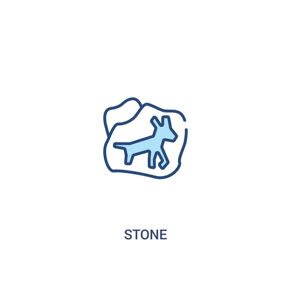 Kamenná koncepce 2 Barevná ikona. jednoduchá čára, ilustrace. — Stockový vektor