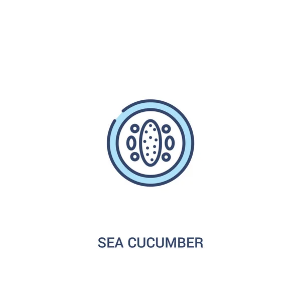 Concepto de pepino de mar 2 icono de color. elemento de línea simple illustr — Vector de stock