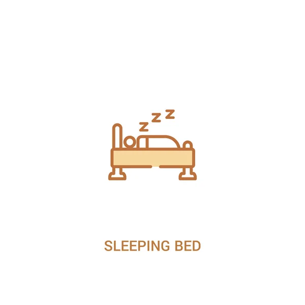 Concepto de cama de dormir 2 icono de color. elemento de línea simple illustr — Vector de stock