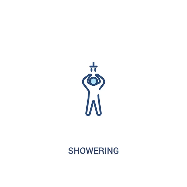 Showering concept 2 colored icon. simple line element illustrati — Stock Vector