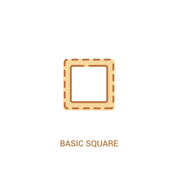 Podstawowa koncepcja kwadratowa 2 kolorowa ikona. prosty element liniowy ilustr — Wektor stockowy