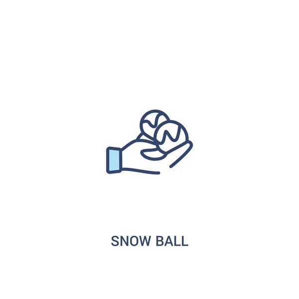 Bola de nieve concepto 2 icono de color. elemento de línea simple illustrati — Vector de stock