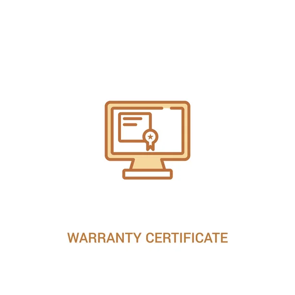 Concepto de certificado de garantía 2 icono de color. elemento de línea simple — Archivo Imágenes Vectoriales
