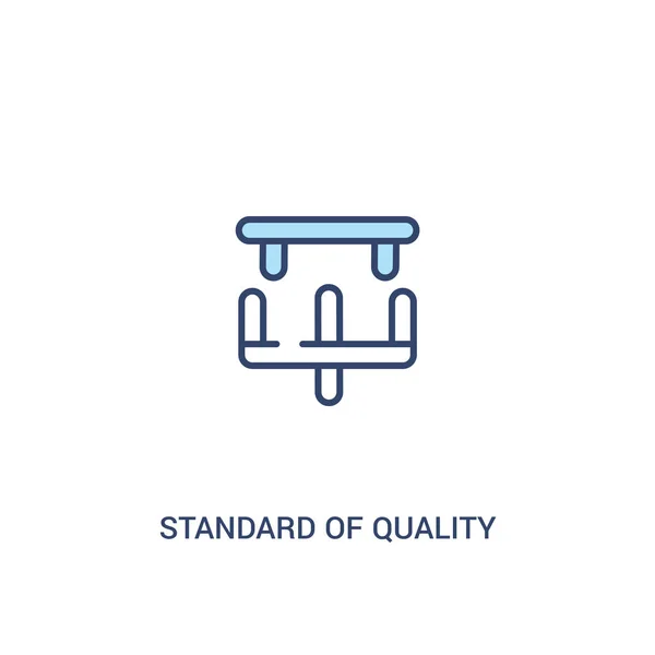 Qualitätsstandard Konzept 2 farbiges Symbol. einfaches Linienelement — Stockvektor