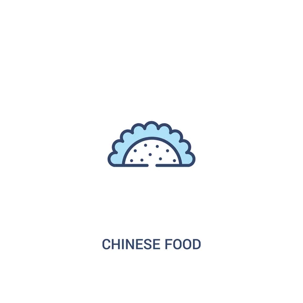 中華料理コンセプト2色のアイコン。単純な線要素のイラスト — ストックベクタ
