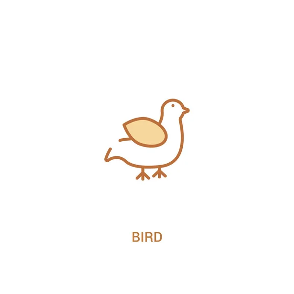 Vogel concept 2 gekleurd icoon. eenvoudige illustratie van het lijn element. O — Stockvector