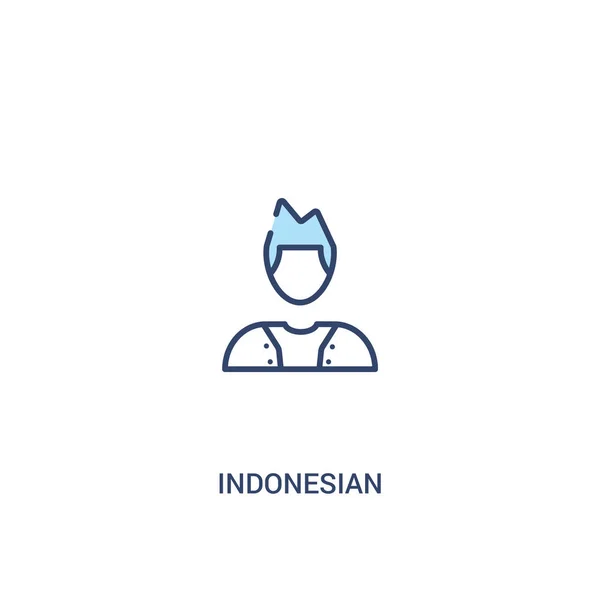 Concepto indonesio 2 icono de color. elemento de línea simple illustrat — Archivo Imágenes Vectoriales