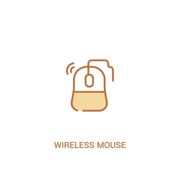 Bezprzewodowa koncepcja myszy 2 kolorowa ikona. prosty element liniowy Illus — Wektor stockowy