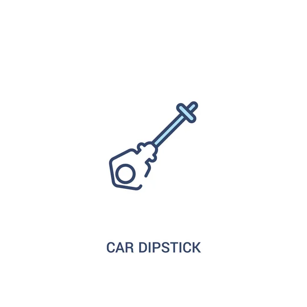 Araba dipstick kavramı 2 renkli simgesi. basit çizgi elemanı illustr — Stok Vektör