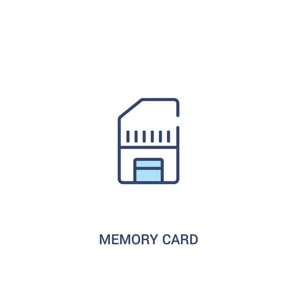 Koncepcja karty pamięci 2 kolorowa ikona. prosty element liniowy Illustra — Wektor stockowy