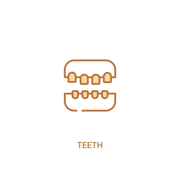 Concepto de dientes 2 icono de color. ilustración simple elemento de línea . — Vector de stock