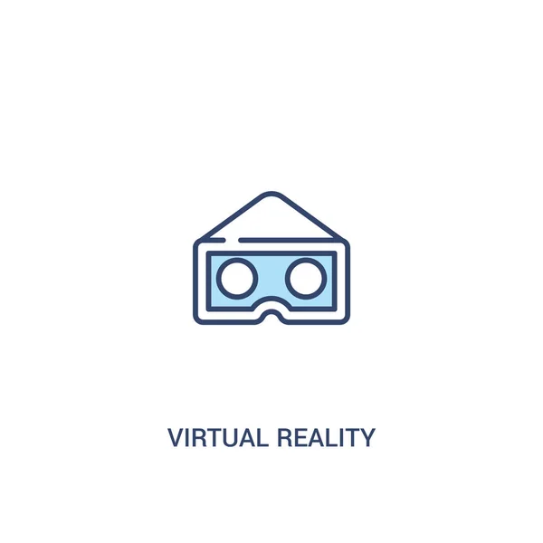 Conceito de óculos de realidade virtual 2 ícone colorido. elem linha simples — Vetor de Stock