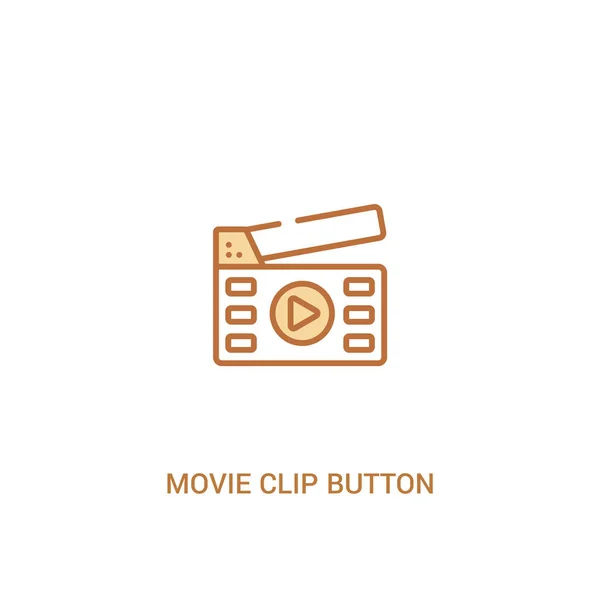 Film Clip-Taste Konzept 2 farbiges Symbol. einfaches Linienelement il — Stockvektor